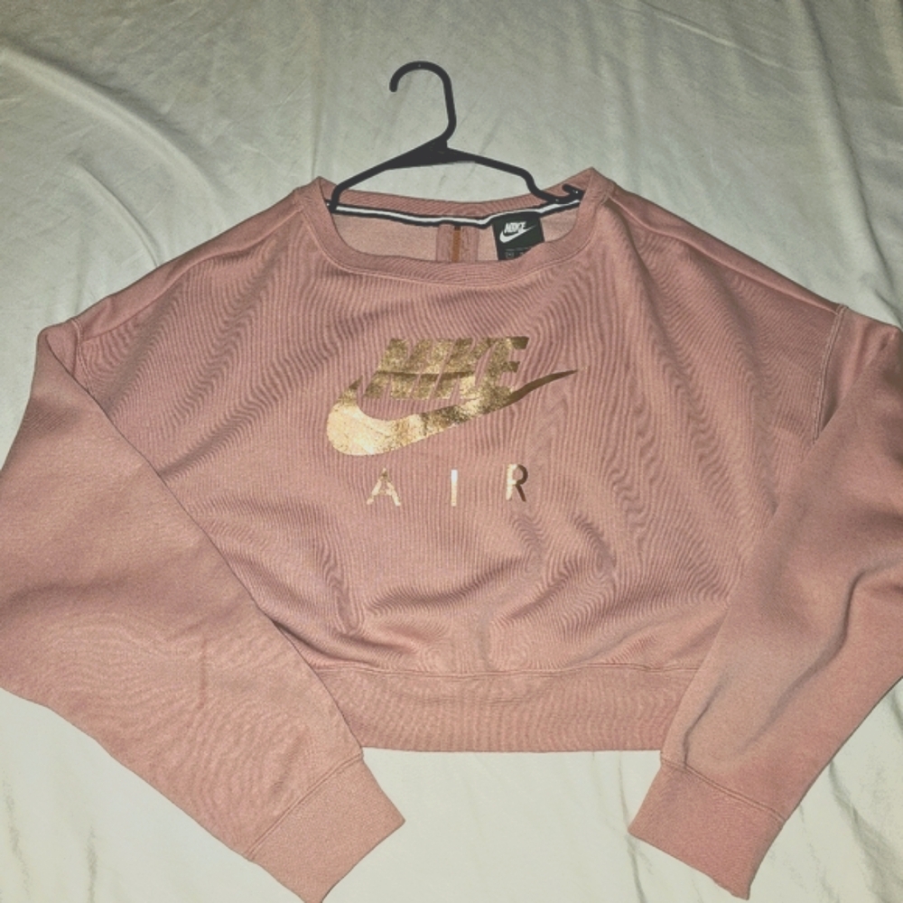 Nike cropped sweatshirt zip up back